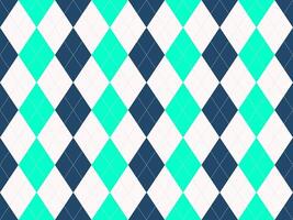 Vibrant teal, white, and navy argyle pattern. Perfect for backgrounds, textiles, or website design. Geometric, modern, and playful, this seamless texture offers a fresh, energetic feel. vector