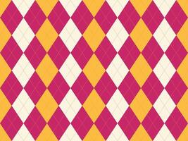 Vibrant argyle pattern in bold pink, gold, and cream. Perfect for textiles, fashion, websites, or presentations. vector