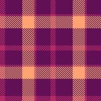 Stylish purple and peach plaid pattern. Perfect for textile design, backgrounds, apparel, and fallthemed projects. This vibrant, geometric texture evokes feelings of warmth and comfort. vector