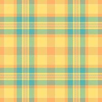 Vibrant yellow and teal plaid pattern. Perfect for textile design, fashion, or website backgrounds. This cheerful, seamless texture evokes feelings of warmth and summer. vector