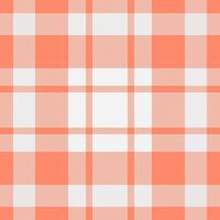 Seamless coral and white plaid pattern. Perfect for textile designs, website backgrounds, or packaging. This cheerful, classic pattern evokes feelings of warmth and comfort. vector