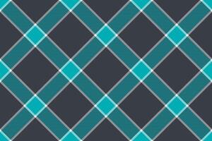 Workshop tartan check, black texture fabric background. Artistic textile pattern seamless plaid in dark and cyan colors. vector