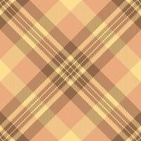 Home pattern check textile, intricate texture seamless. Selection fabric tartan plaid background in orange and amber colors. vector