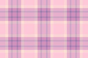 Tape texture plaid pattern, romantic seamless tartan. Ragged fabric textile background check in light and pink colors. vector
