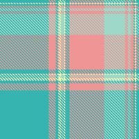 Pastel plaid pattern in teal, pink, and cream. Perfect for fashion, textile, or website backgrounds. A cheerful, summery design evoking feelings of warmth and style. vector