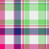 Vibrant plaid pattern in pink, green, and navy. Perfect for textile design, fashion, or website backgrounds. Bold colors and a classic check design create a cheerful, energetic mood. vector