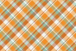 Outside seamless background texture, frame pattern textile check. Woven tartan plaid fabric in orange and amber colors. vector