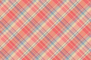 Adorable check fabric pattern, mature seamless background tartan. Satin plaid texture textile in red and grey colors. vector