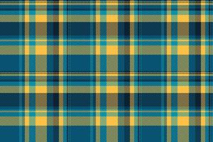 Sea background pattern texture, thread textile check tartan. Costume plaid seamless fabric in cyan and amber colors. vector