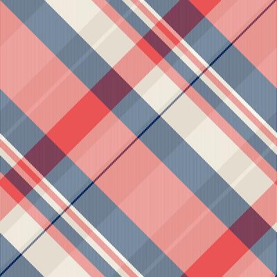 Stylish diagonal plaid pattern in coral, gray, and cream. Perfect for textile design, fashion, or website backgrounds. This vibrant yet subtle texture adds a touch of modern elegance.