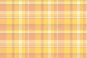 Model check texture tartan, collection fabric pattern. Illustration plaid textile background seamless in orange and yellow colors. vector