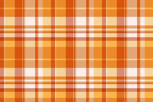 Napkin background pattern textile, warm tartan texture seamless. Motif fabric check plaid in orange and linen colors. vector
