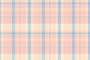 Flow texture check textile, aesthetic fabric background seamless. France plaid pattern tartan in light and white colors. vector