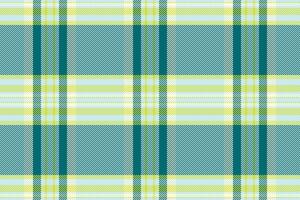Vibrant teal, lime, and pale yellow plaid pattern. Perfect for textile design, website backgrounds, or fashion illustrations. This cheerful, seamless texture evokes feelings of spring and freshness. vector