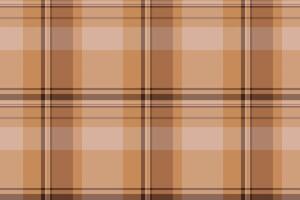 Flannel plaid tartan seamless, international fabric check background. Kilt pattern texture textile in orange and light colors. vector