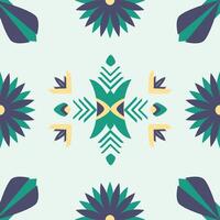 Native American tribal fabric with a geometric ethnic seamless pattern, designed for tile and carpet on light green color background vector