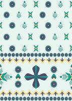 geometric tribal pattern for fabric, tile and carpet on a light green color background vector