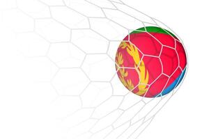 Eritrea flag soccer ball in net. vector