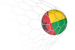 Guinea-Bissau flag soccer ball in net. vector