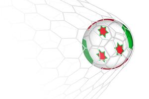 Burundi flag soccer ball in net. vector