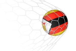 Zimbabwe flag soccer ball in net. vector