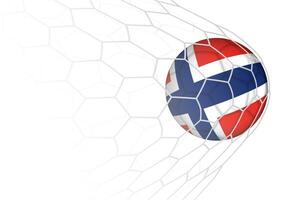 Norway flag soccer ball in net. vector