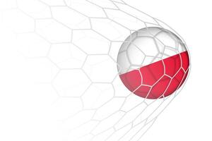 Poland flag soccer ball in net. vector