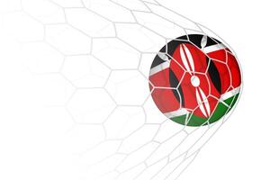 Kenya flag soccer ball in net. vector