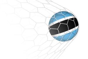 Botswana flag soccer ball in net. vector
