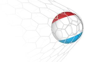 Luxembourg flag soccer ball in net. vector