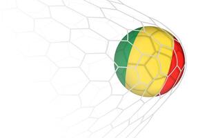 Congo flag soccer ball in net. vector