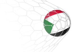 Sudan flag soccer ball in net. vector