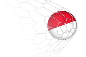 Monaco flag soccer ball in net. vector