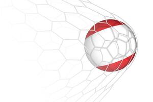 Austria flag soccer ball in net. vector