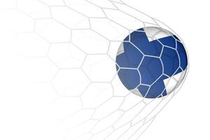 Finland flag soccer ball in net. vector