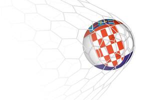 Croatia flag soccer ball in net. vector