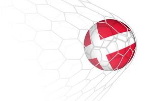 Denmark flag soccer ball in net. vector