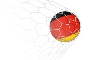 Germany flag soccer ball in net. vector
