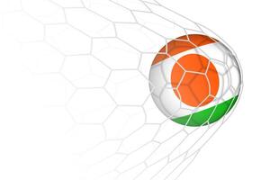 Niger flag soccer ball in net. vector