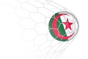 Algeria flag soccer ball in net. vector