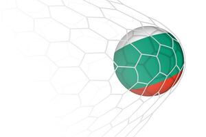 Bulgaria flag soccer ball in net. vector