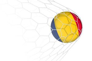 Chad flag soccer ball in net. vector