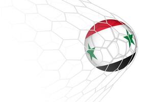 Syria flag soccer ball in net. vector
