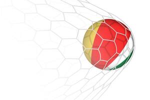 Seychelles flag soccer ball in net. vector