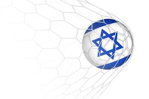 Israel flag soccer ball in net. vector