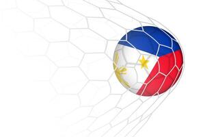 Philippines flag soccer ball in net. vector