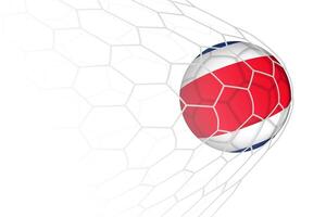 Costa Rica flag soccer ball in net. vector
