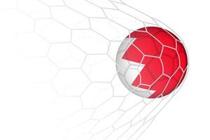 Bahrain flag soccer ball in net. vector