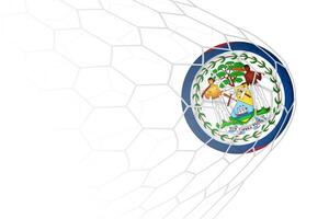 Belize flag soccer ball in net. vector