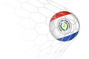 Paraguay flag soccer ball in net. vector